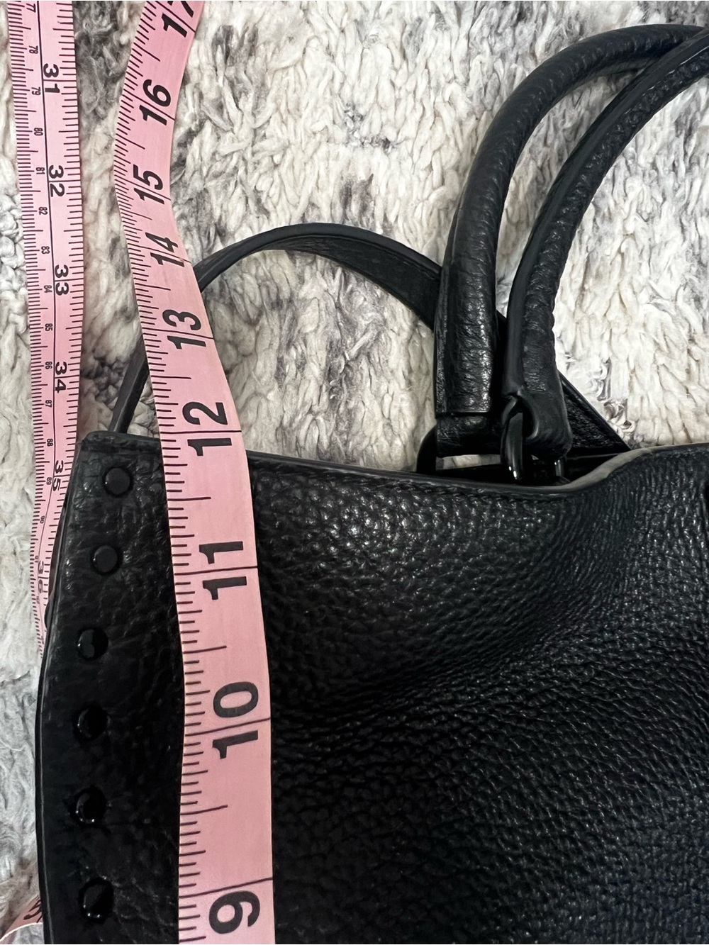 Rebecca Minkoff Black Pebbled Leather Tote with Stud Trim - Picture 10 of 10